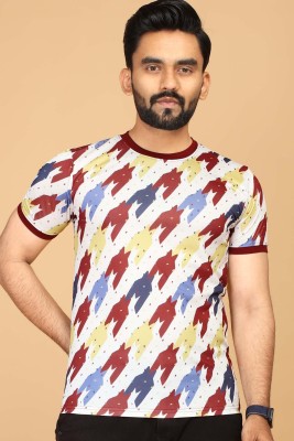 sti Printed Men Round Neck Multicolor T-Shirt