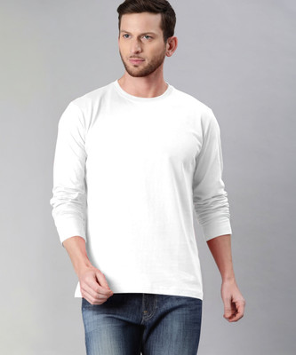 Nilan Tees Wear Solid Men Round Neck White T-Shirt