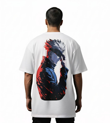Oversized tshirt Solid, Graphic Print Men Round Neck Reversible Black T-Shirt