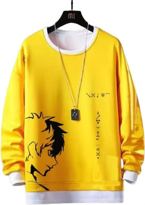 SM SHAYAM CREATION Typography, Printed Men Round Neck Yellow T-Shirt