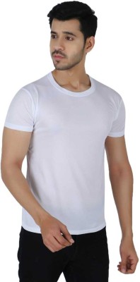 Newsingh Solid Men Round Neck White T-Shirt