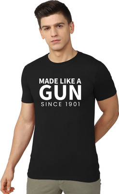 OrrganicChics Printed Men Round Neck Black T-Shirt