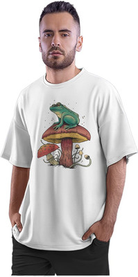 KRYONIX Printed Men Round Neck White T-Shirt