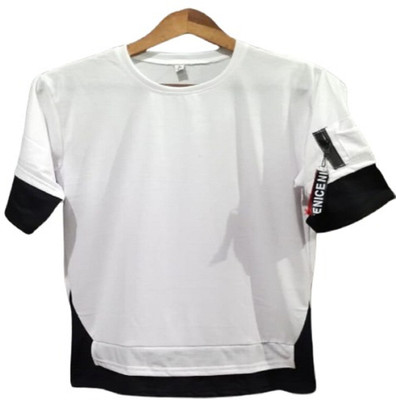 SAHAL Solid Men Round Neck White T-Shirt