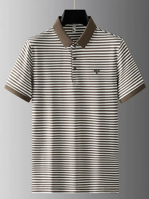 SHUBHAM CREATION Striped Men Polo Neck Black, White T-Shirt