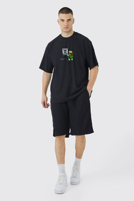 Stitchmeashirt Printed Men Round Neck Black T-Shirt