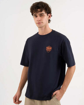 DCYPHR Graphic Print Men Round Neck Blue T-Shirt