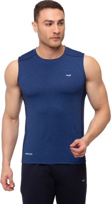 BERGE Solid Men Round Neck Blue T-Shirt