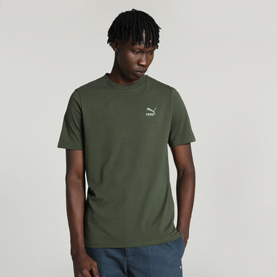 PUMA Solid Men Round Neck Green T-Shirt