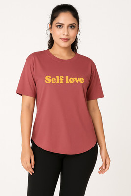 MYo2 Solid Women Round Neck Pink T-Shirt