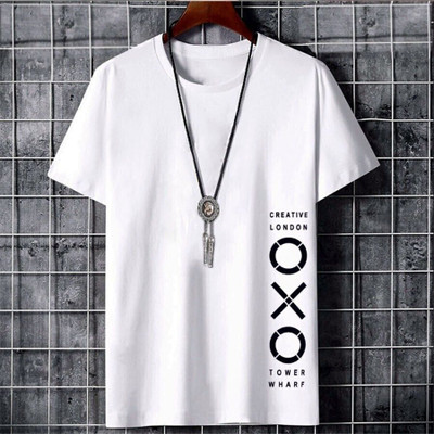 Oishee Tribal Print Men Round Neck White T-Shirt