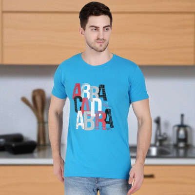Faricon Trending Solid Men Round Neck Light Blue T-Shirt