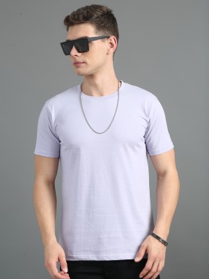 Paul Street Solid Men Round Neck Purple T-Shirt