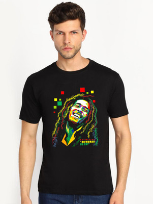 the only one Graphic Print Men Crew Neck Black T-Shirt