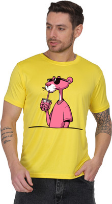 ARTIYAN Graphic Print Men Round Neck Yellow T-Shirt