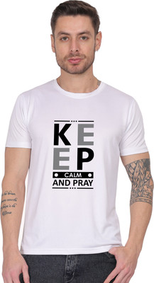 GetBling Printed Men Round Neck White T-Shirt