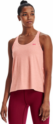 UNDER ARMOUR Solid Women Round Neck Pink T-Shirt