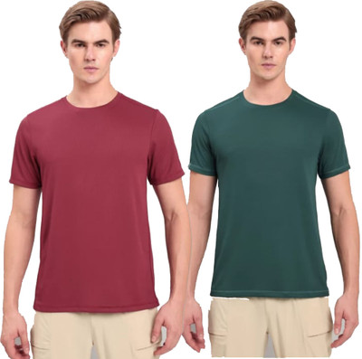 Jangoboy Solid Men Round Neck Multicolor T-Shirt