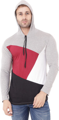 tfurnish Solid Men Hooded Neck Multicolor T-Shirt