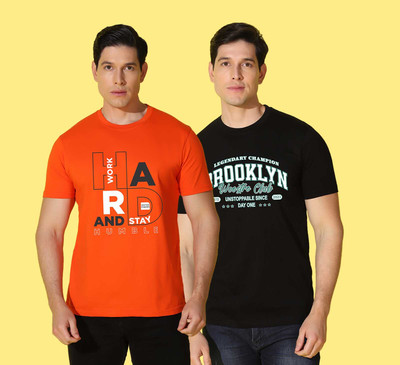 WOOSTRO Typography Men Round Neck Multicolor T-Shirt