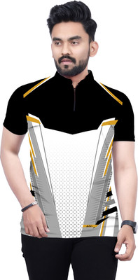 dhaari by unique creation Printed, Sporty Men Mandarin Collar Multicolor T-Shirt