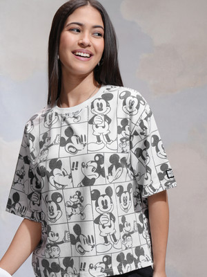 Tokyo Talkies Printed Women Round Neck White T-Shirt