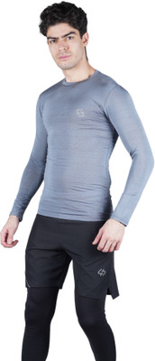 Sportinger Solid Men Round Neck Grey T-Shirt