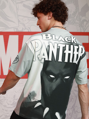 HIGHLANDER Printed Men Round Neck Grey T-Shirt