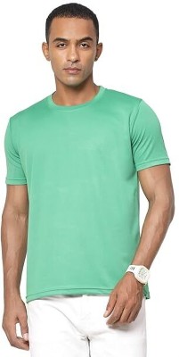 AP Creative Fashion Solid Men Round Neck Green T-Shirt