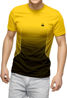 dhaari by unique creation Colorblock Men Round Neck Yellow T-Shirt