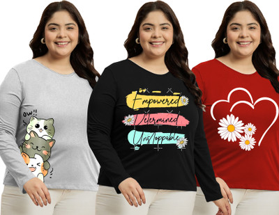 Elite soul Typography Women Round Neck Multicolor T-Shirt