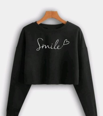 FENDURA Printed Women Round Neck Black T-Shirt