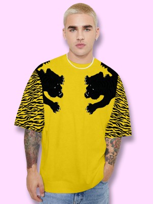 FTX Printed Men Round Neck Yellow T-Shirt