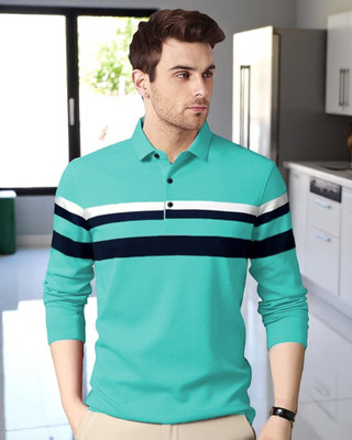 FASHIUM Printed Men Polo Neck Beige T-Shirt