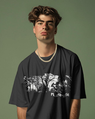 Mammoth Streetwears Printed Men Round Neck Black T-Shirt