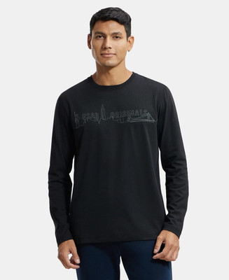 JOCKEY Graphic Print Men Round Neck Black T-Shirt