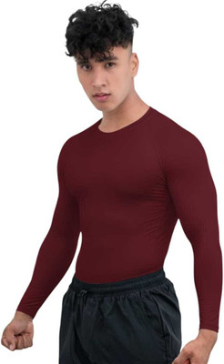 FURRR Solid Men Round Neck Red T-Shirt