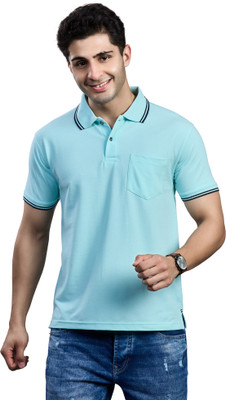 BE POSITIVE Solid Men Polo Neck Green T-Shirt