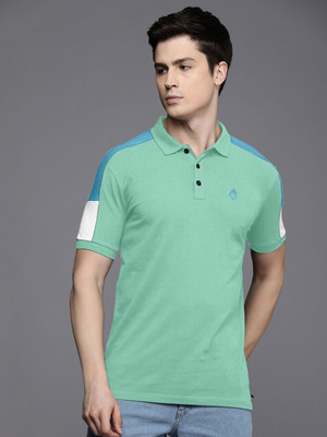 Astra Colorblock Men Polo Neck Green T-Shirt