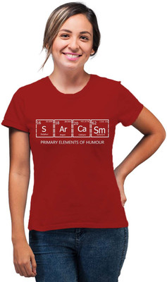 SmarTee Street Printed Women Round Neck Red T-Shirt