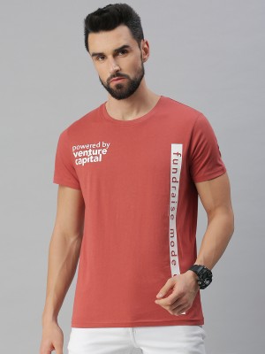 PONR Solid Men Round Neck Red T-Shirt