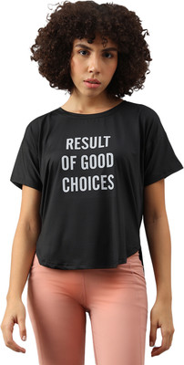 MKH Graphic Print Women Crew Neck Black T-Shirt