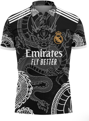 iLyk Printed Men Polo Neck Black T-Shirt