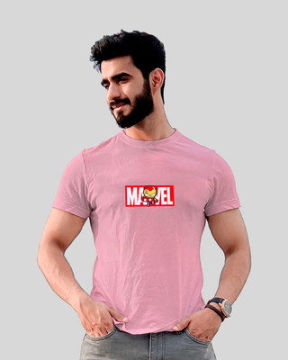 Jack Paris Printed Men Round Neck Pink T-Shirt