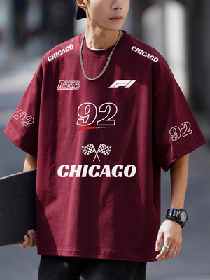 MEG Graphic Print Men Round Neck Maroon T-Shirt