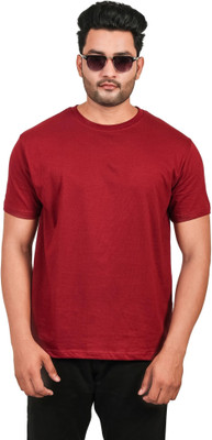 JamShaz Solid Men Round Neck Black T-Shirt