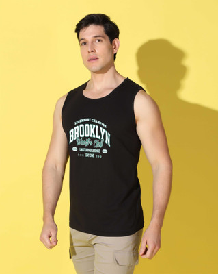 WOOSTRO Graphic Print Men Scoop Neck Black T-Shirt