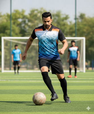 efito Printed Men Polo Neck Orange T-Shirt