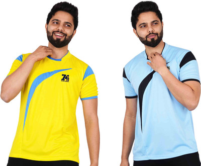 La Milano Solid Men Crew Neck Multicolor T-Shirt