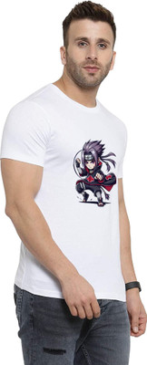 Binayak Printed Men Round Neck White T-Shirt